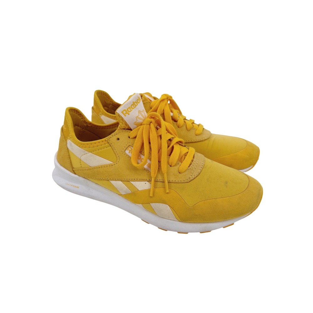 Reebok Royal Ultra Women 8 Yellow CN3630 DMX Suede Sneakers
